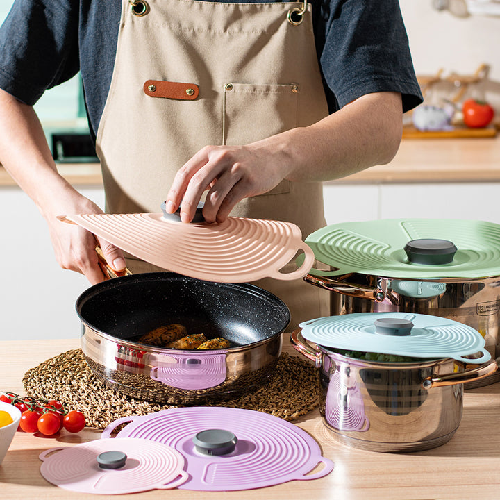 Silicone cooking lid with multifunctional steam valve Bowlift