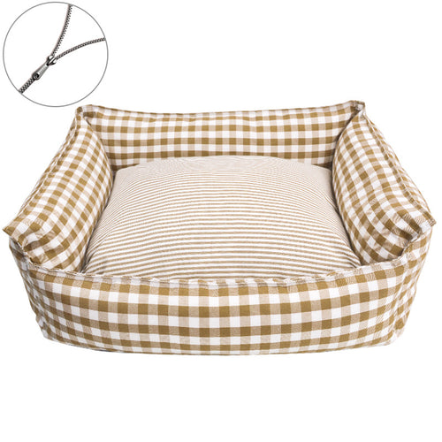 Cozy Gingham Dog Bed