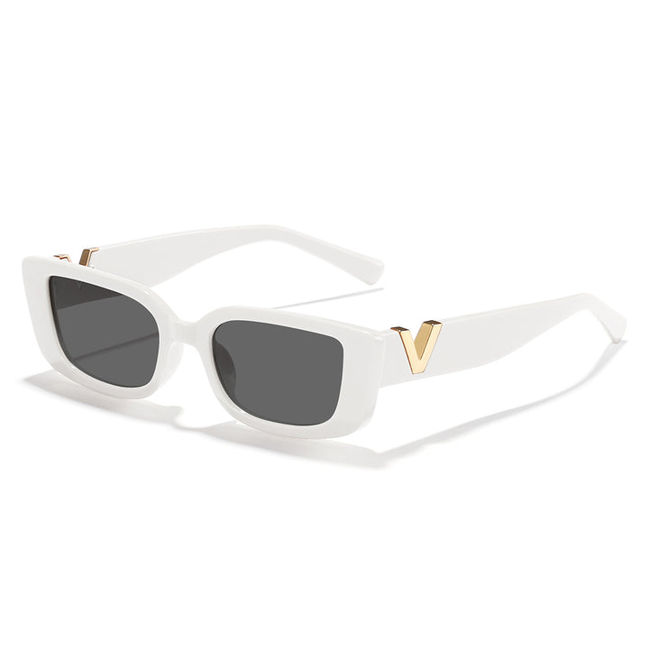 Ladies fashionable square sunglasses with golden accents Bowlift