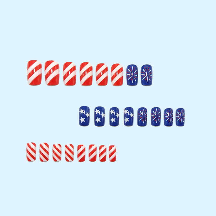 Creative artificial nails in patriotic designs Bowlift