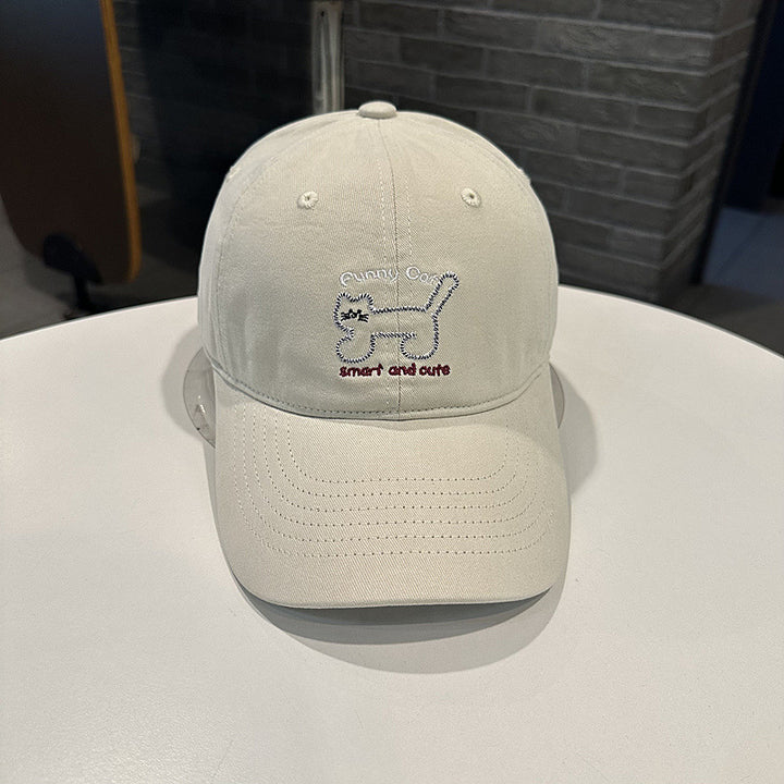Women's Playful Cat-Themed Baseball Cap Bowlift