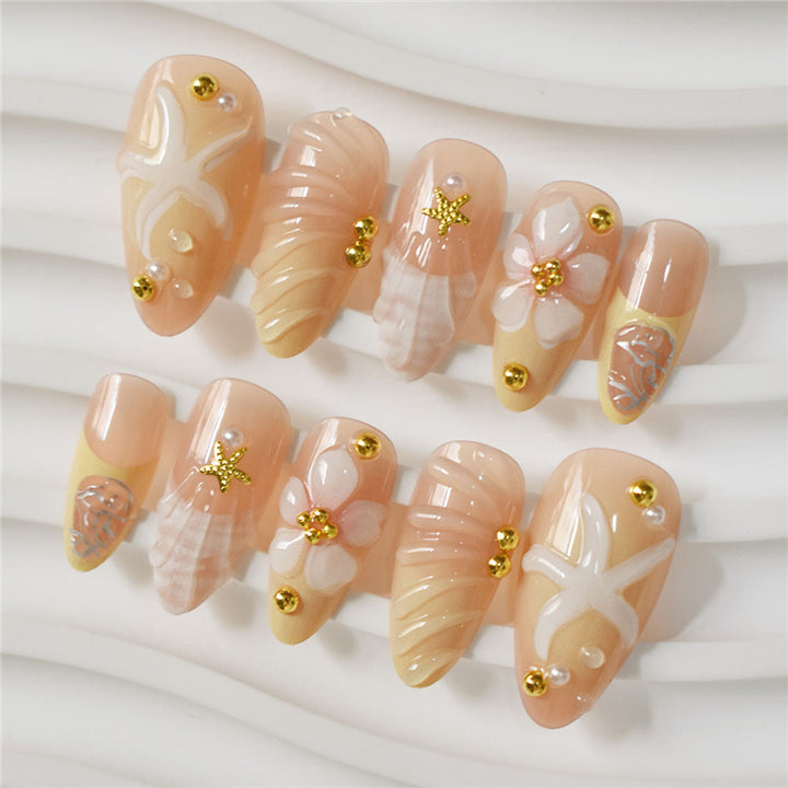 Elegant Floral Design Nail Set Bowlift