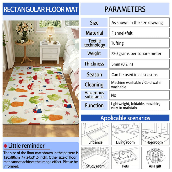 Playful Garden-Themed Area Mat