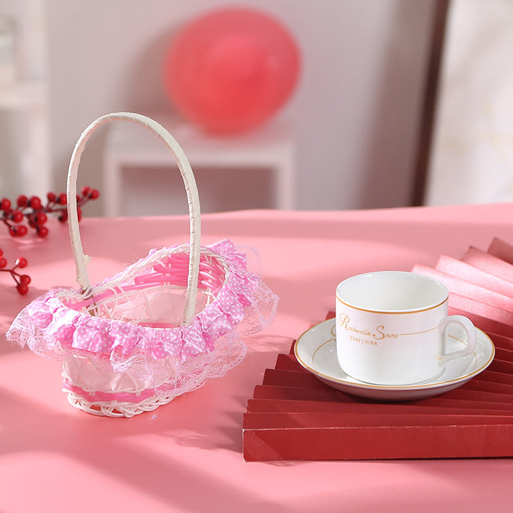 Decorative Woven Lace Basket Bowlift