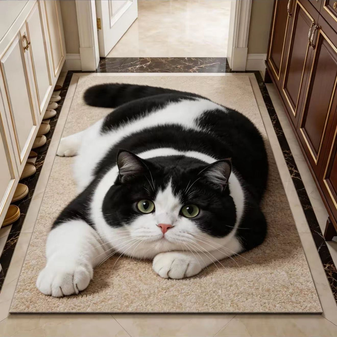 Cat-Themed Plush Area Mat