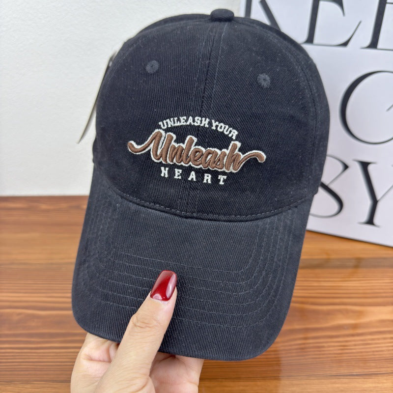 Women's Embroidered Heart Graphic Baseball Cap Bowlift
