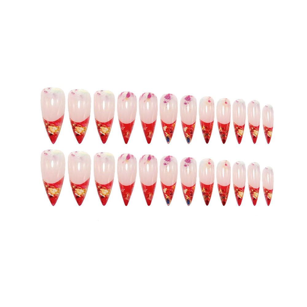 Glittering Stiletto Artificial Nails Bowlift
