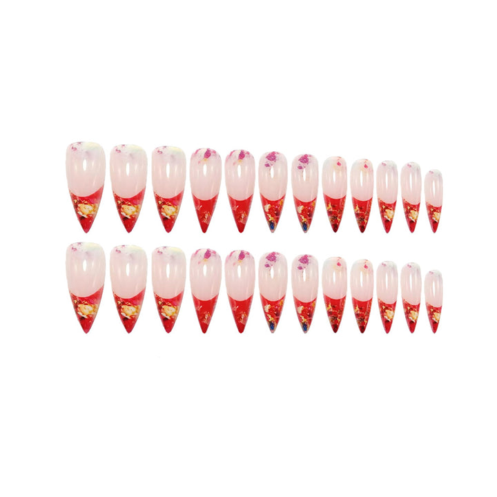 Glittering Stiletto Artificial Nails Bowlift