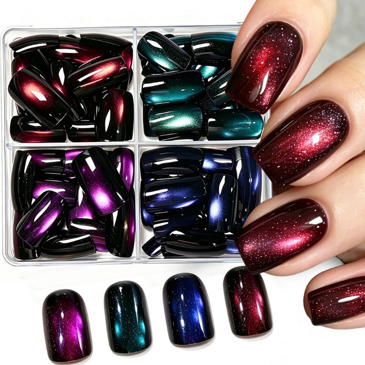 Magnetic Glitter Press-On Nail Set Bowlift