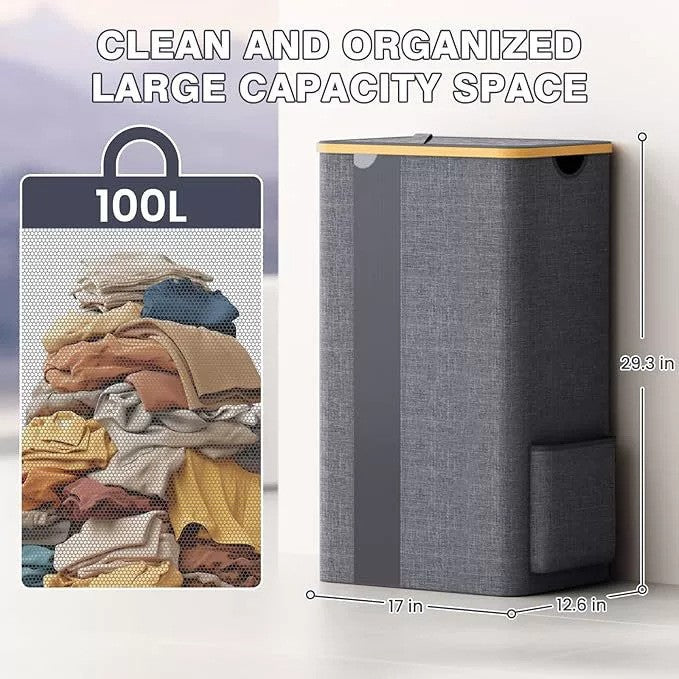 Practical laundry container with removable mesh bag Bowlift