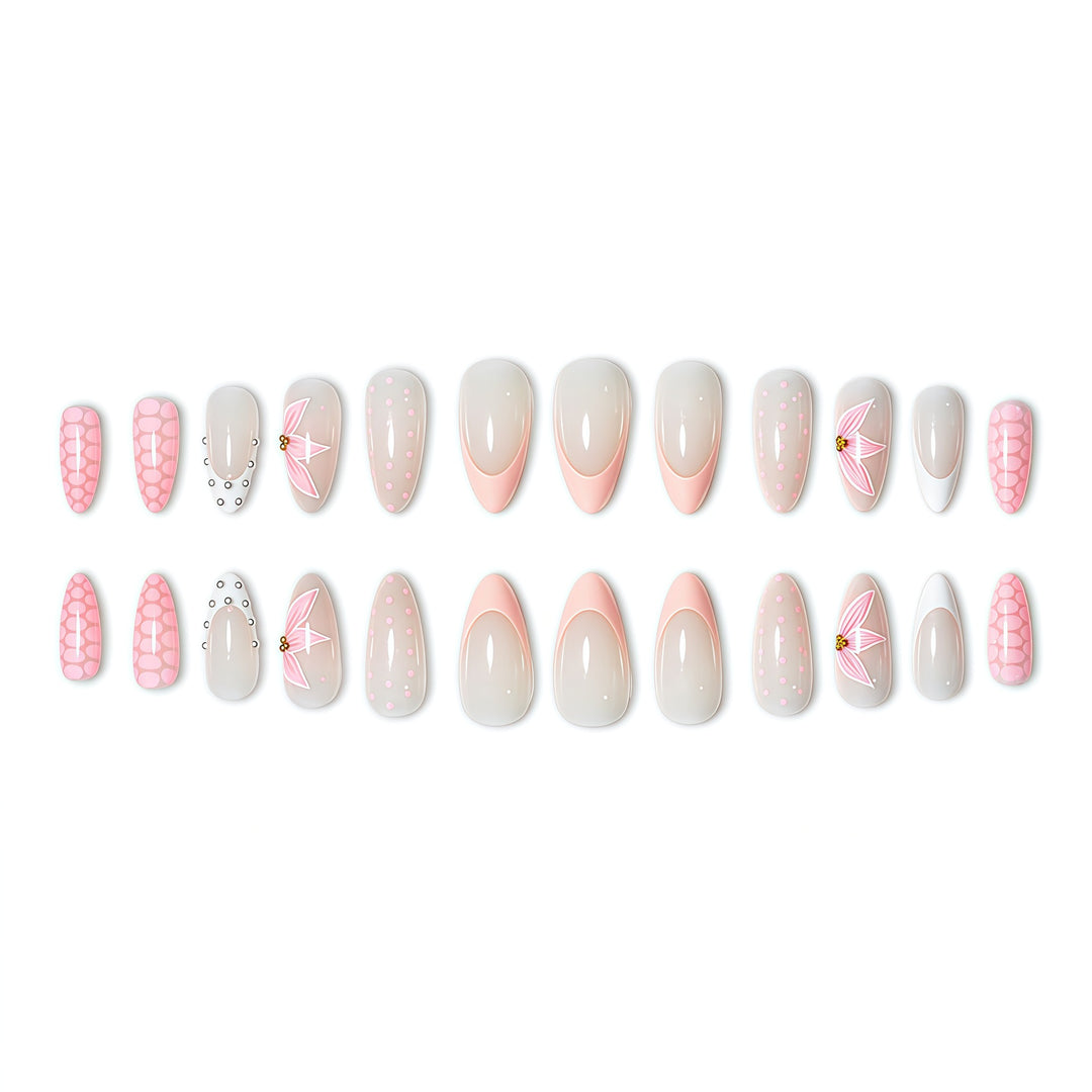 Floral Accent Nail Art Extensions Bowlift