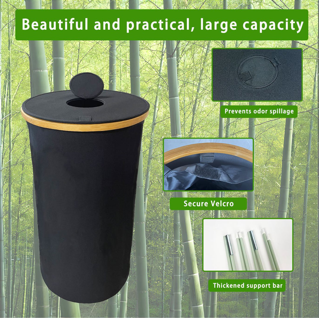 Waste bin with bamboo lid Bowlift