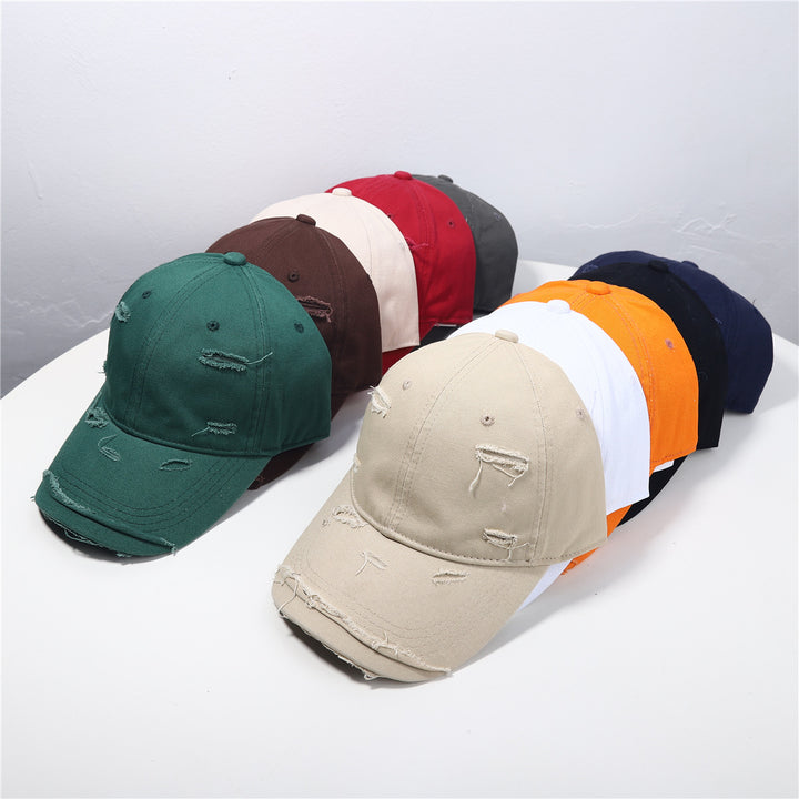 Men's Distressed Classic Cotton Baseball Cap Bowlift