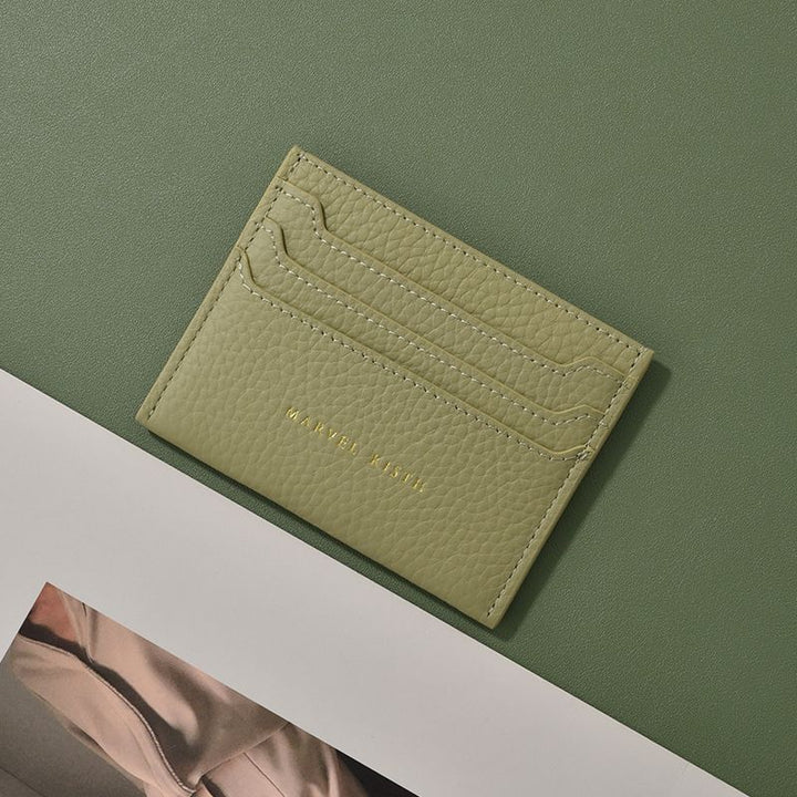 Textured Leather Card Holder Bowlift