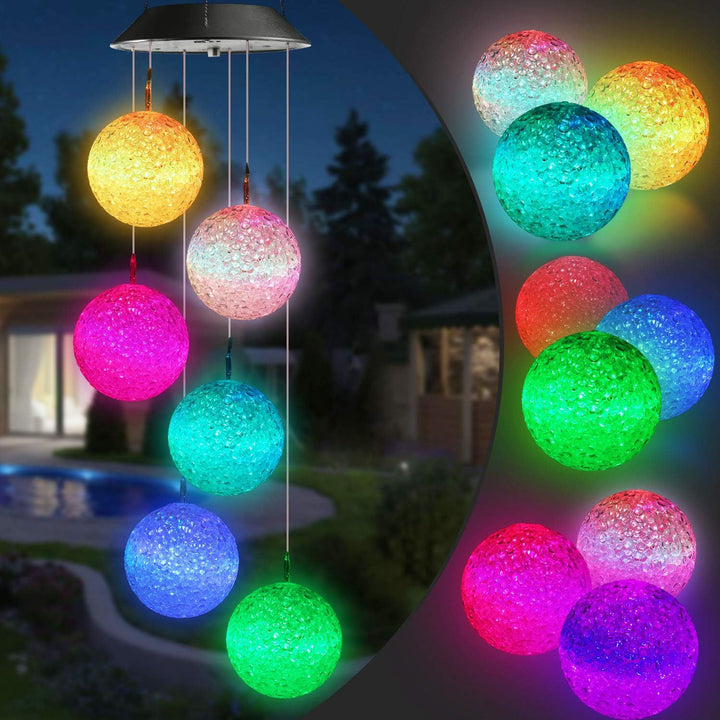 Solar-Powered Hanging Hummingbird LED Wind Chime With Color-Changing RGB Acrylic Birds And Weatherproof Top Bowlift