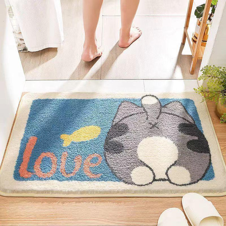 Cute Cartoon Bunny-Themed Bath Mat Bowlift