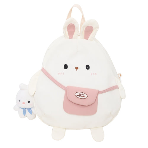 Adorable Plush Bunny School Backpack Bowlift