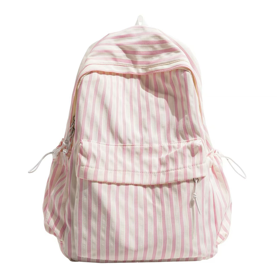 Backpack with Striped Design and Practical Side Pockets Bowlift