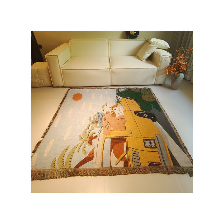 Whimsical Animal Adventure Throw Blanket