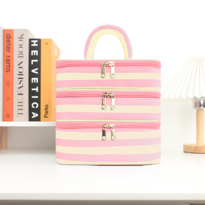 Stylish cosmetic organizer with multiple compartments Bowlift