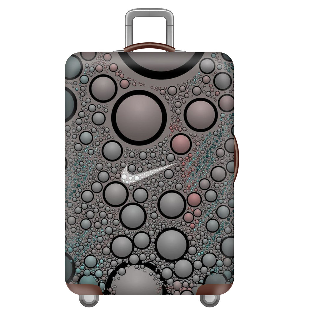 Unisex large hard shell suitcase with sturdy trolley handle and elastic motif protective cover superhero design Bowlift