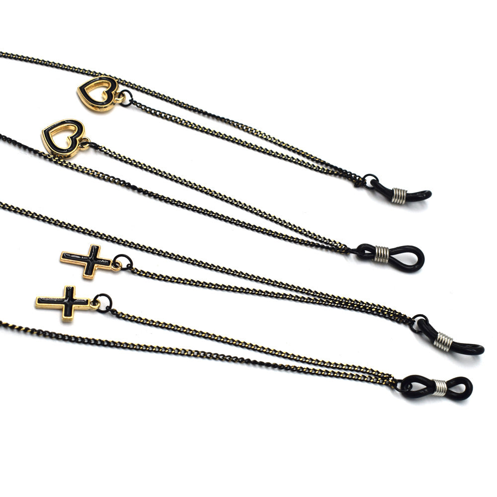 Heart-Embellished Eyewear Holder Chain Bowlift