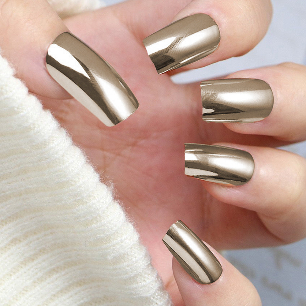 Chrome Finish Press-On Nails Bowlift