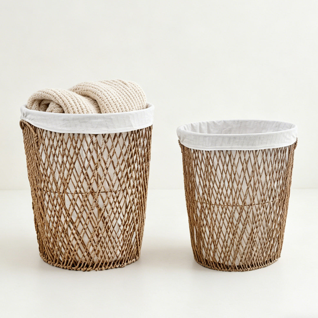 Decorative laundry basket with lid Bowlift