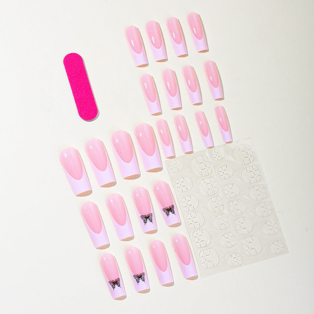Elegant Butterfly Accent Nail Art Extensions Bowlift