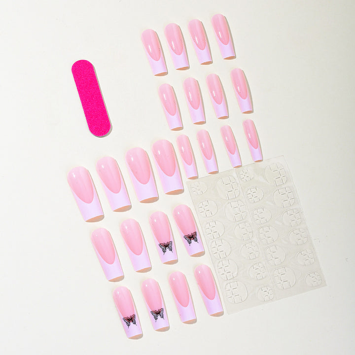 Elegant Butterfly Accent Nail Art Extensions Bowlift