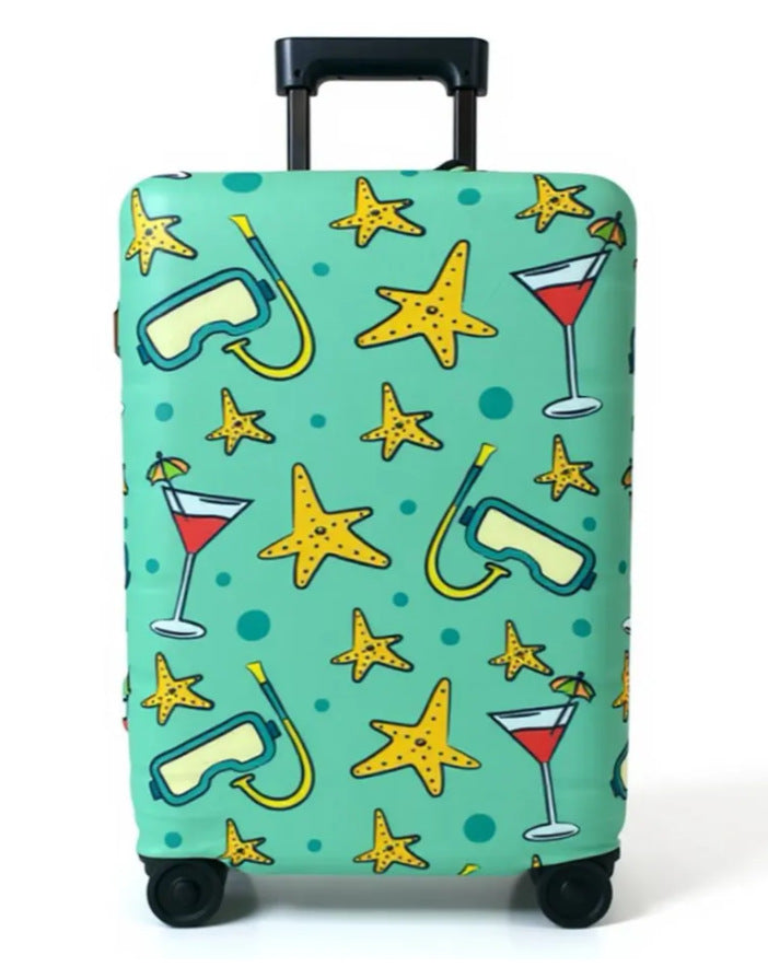 Unisex nan elastic suitcase cover with artistic marble print, shockproof fit and tear-resistant stretch material Bowlift