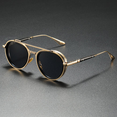 Women's Designer Sunglasses with Luxurious Metal Frame and Retro Accents Bowlift