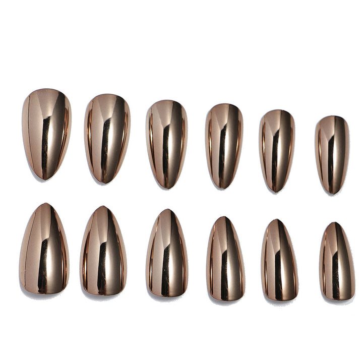 Metallic Stiletto Press-On Nails Bowlift