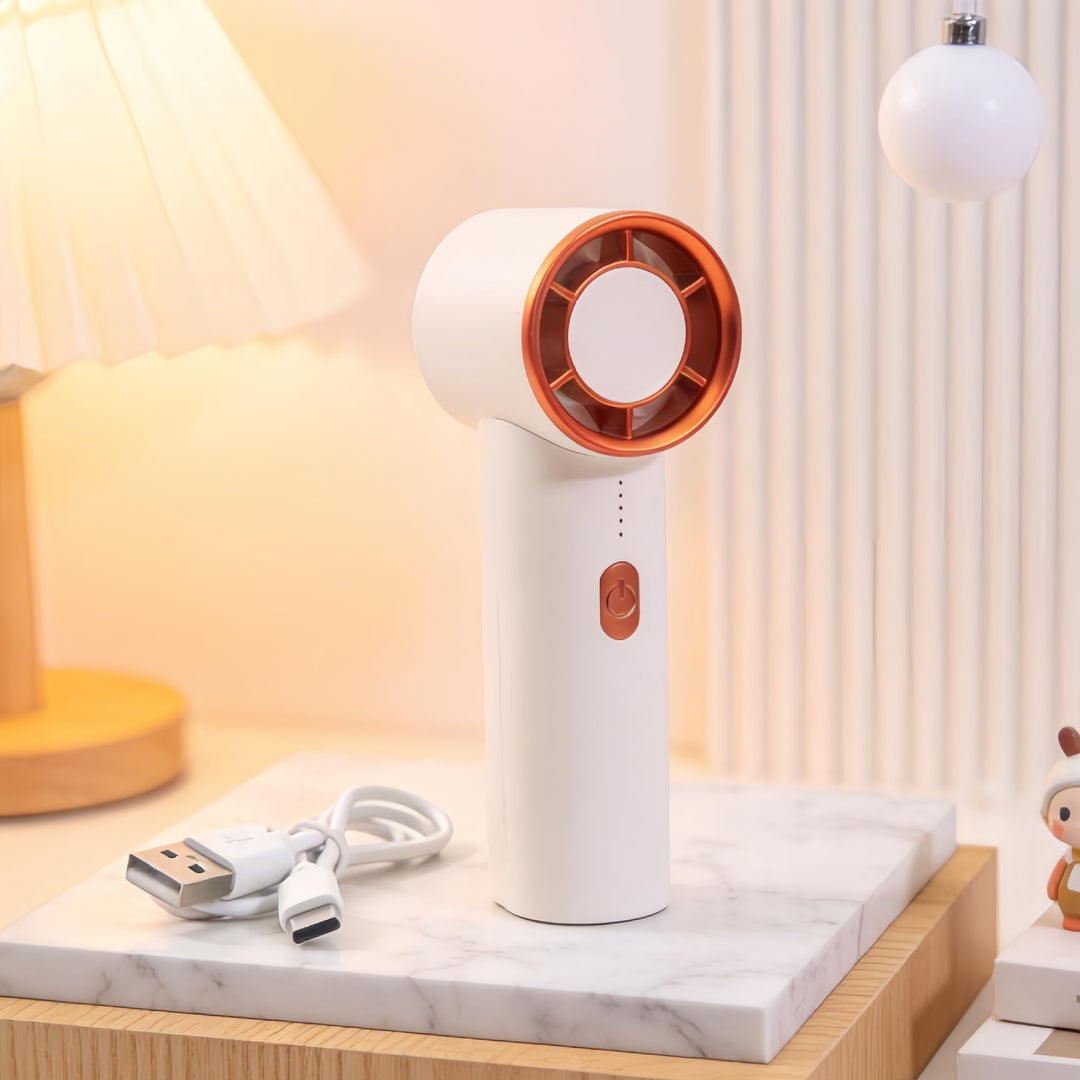 Women's Portable Handheld Fan with USB Charging Function and Flexible Design Bowlift