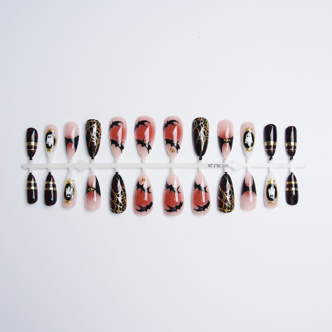Halloween Artificial Nail Set with Creepy Designs Bowlift