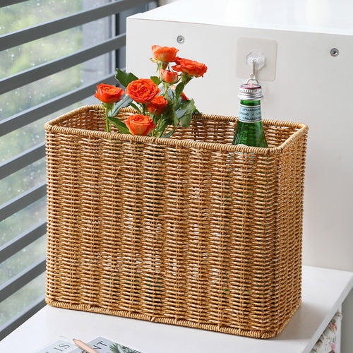 Stylish Rectangular Woven Storage Bin Bowlift