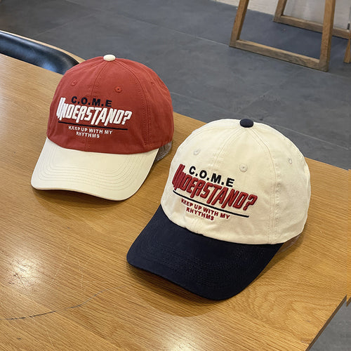 Unisex Casual Textured Cap with Playful Embroidery Bowlift