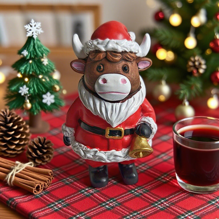 Christmas decoration figure in Highlands cattle design Bowlift