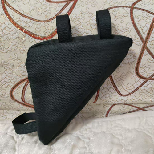 triangular bicycle frame storage bag with water resistant Oxford fabric and zippered tool pocket Bowlift