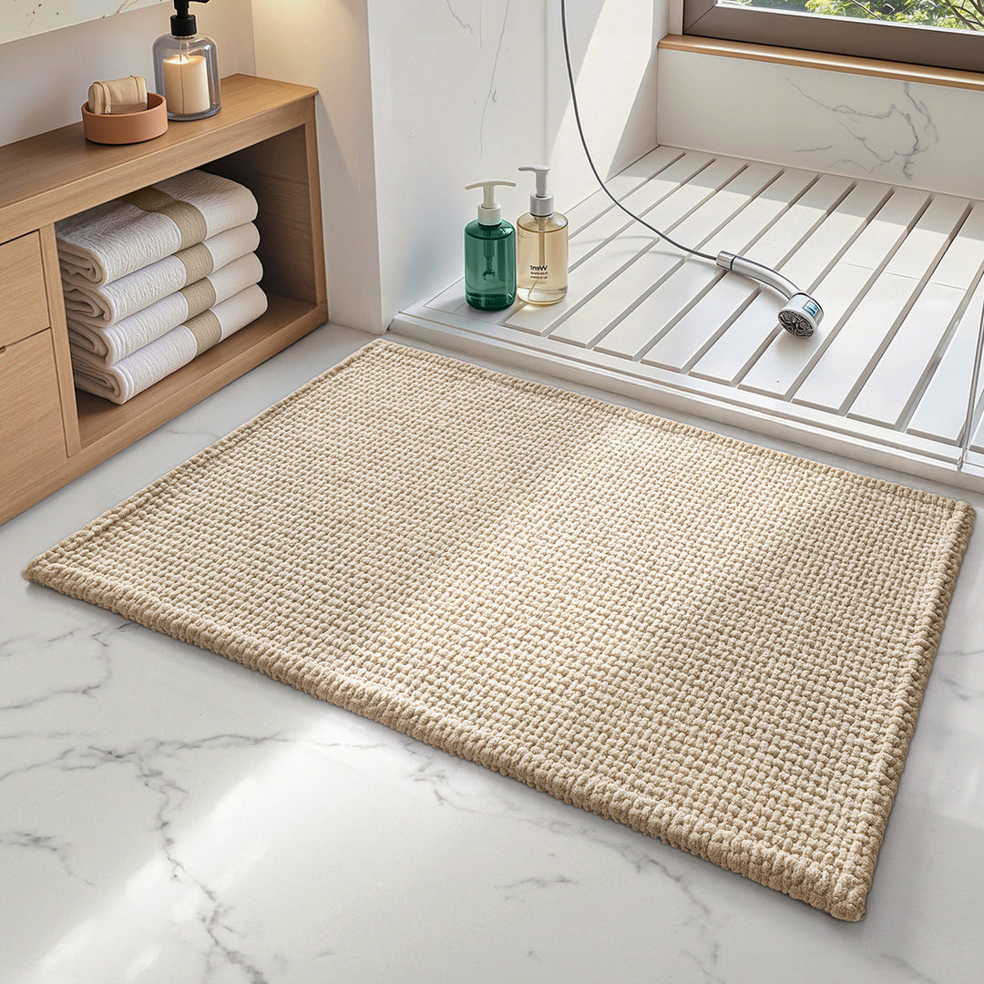 Textured Natural Fiber Bath Mat Bowlift