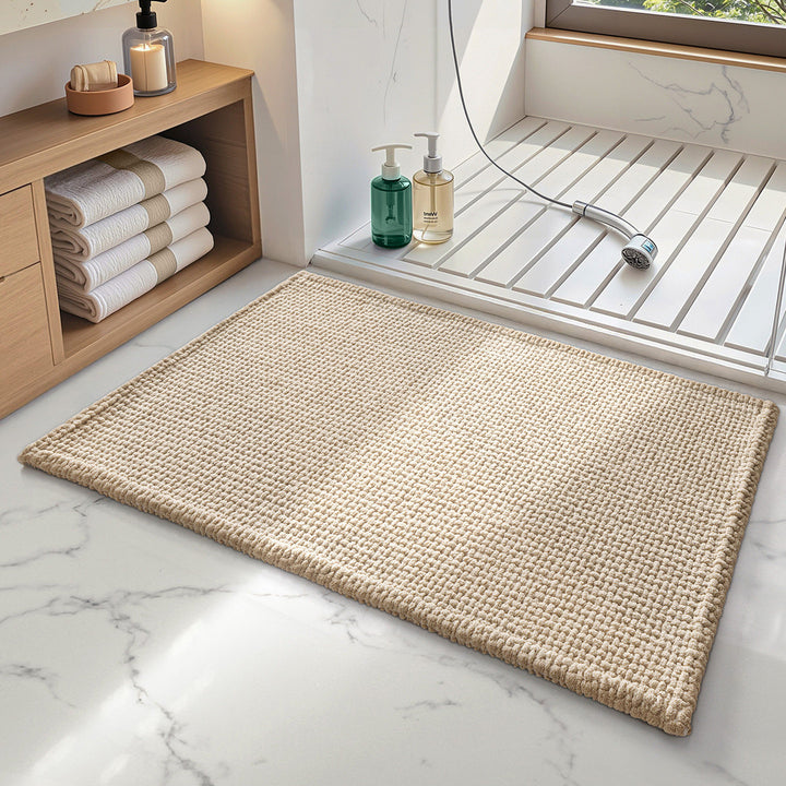 Textured Natural Fiber Bath Mat Bowlift