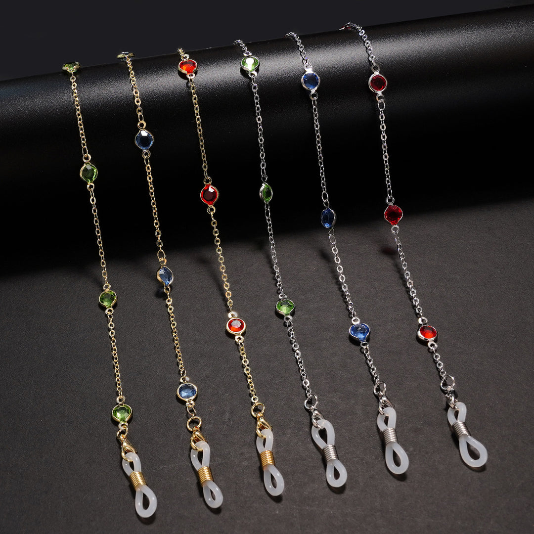 Elegant Crystal-Embellished Eyewear Chain Bowlift