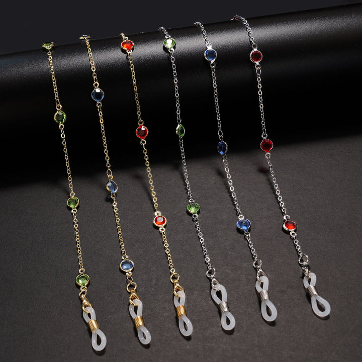 Elegant Crystal-Embellished Eyewear Chain Bowlift