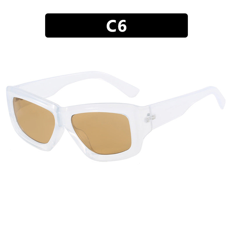 Women trendy square sunglasses with transparent frame and comfortable lenses Bowlift