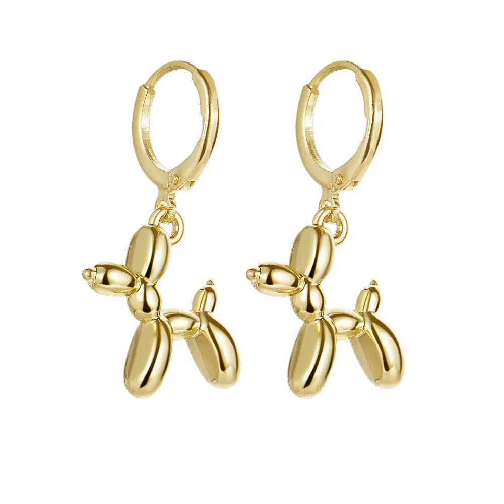 Playful Dog Pet Earrings Made of High-Quality Metal Bowlift