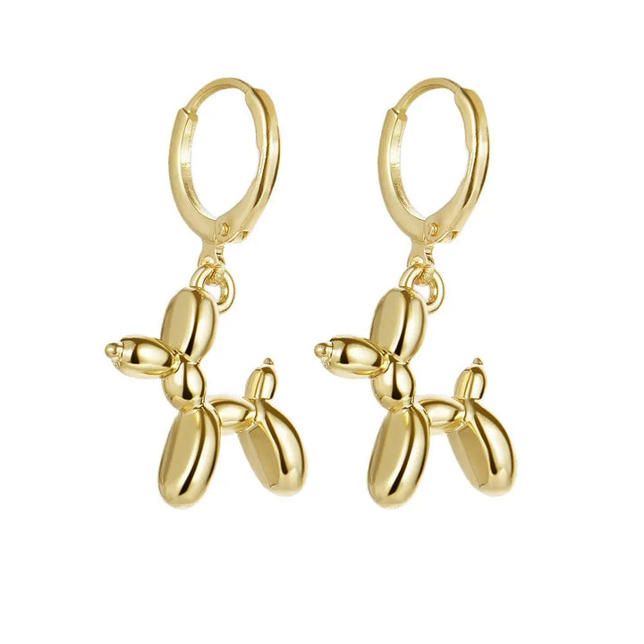 Playful Dog Pet Earrings Made of High-Quality Metal Bowlift