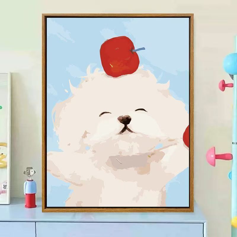 Cute Dog-Themed Decorative Canvas Art Bowlift