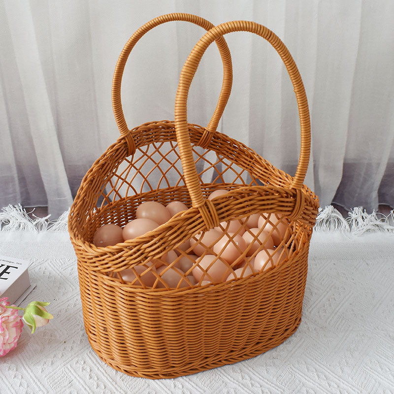 Handwoven Market Tote Basket Bowlift