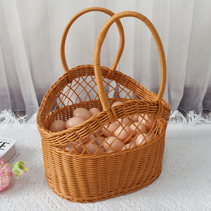 Handwoven Market Tote Basket Bowlift