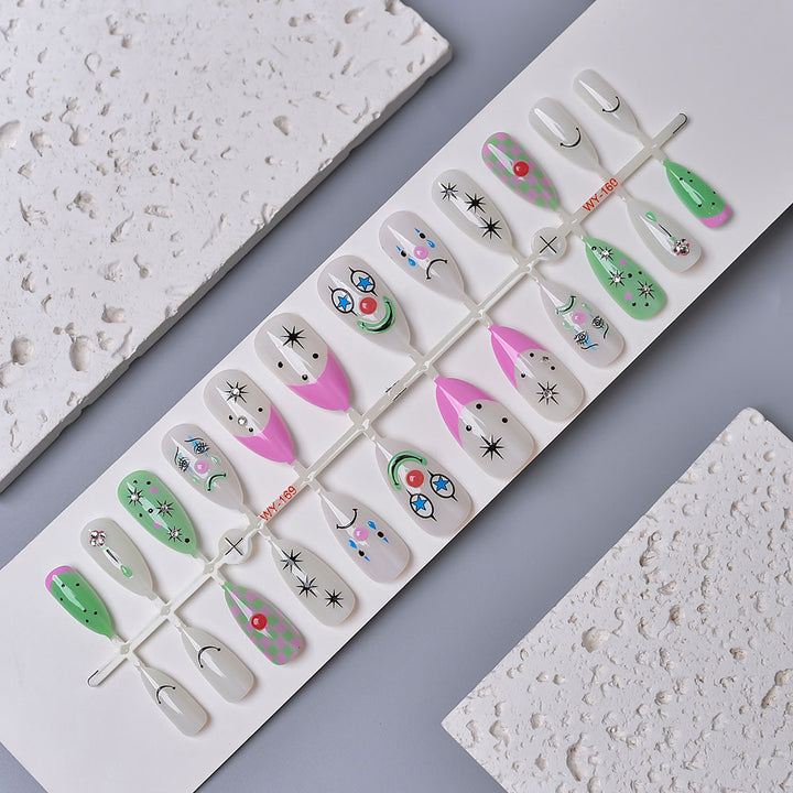 Playful Press-On Nail Art Set Bowlift